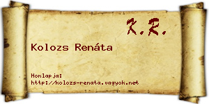 Kolozs Renáta névjegykártya